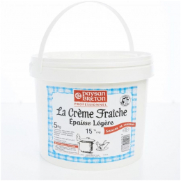 creme fraiche epaisse 15% mg pasteurise seau 5 kg paysan breton